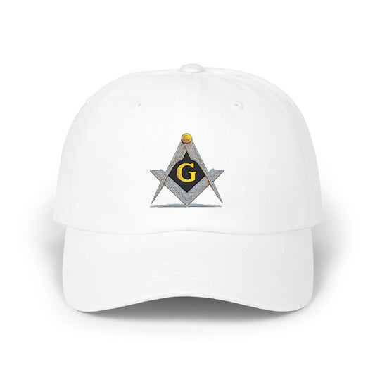 Masonic Square & Compass Dad Cap — Embroidered 'G' Freemason Baseball Hat