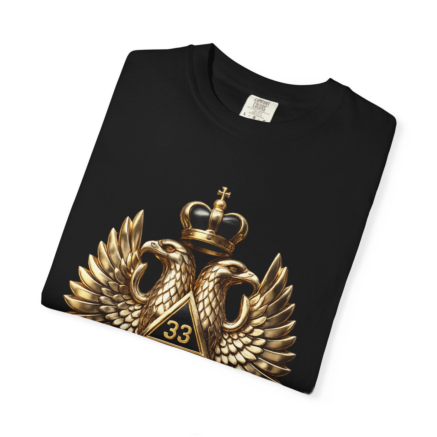 Masonic Double-Headed Eagle T-Shirt — 'Deus Meumque Jus' 33 Crest