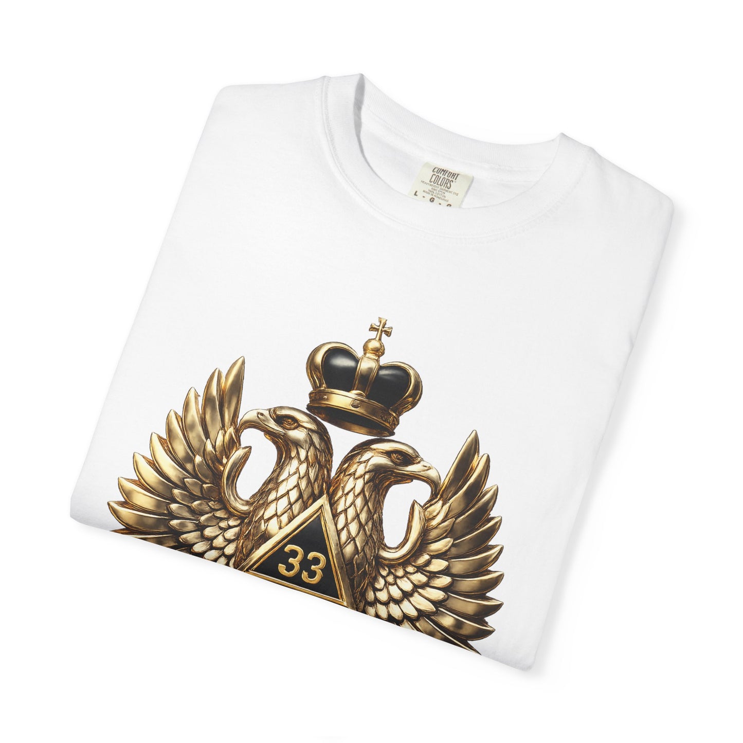 Masonic Double-Headed Eagle T-Shirt — 'Deus Meumque Jus' 33 Crest