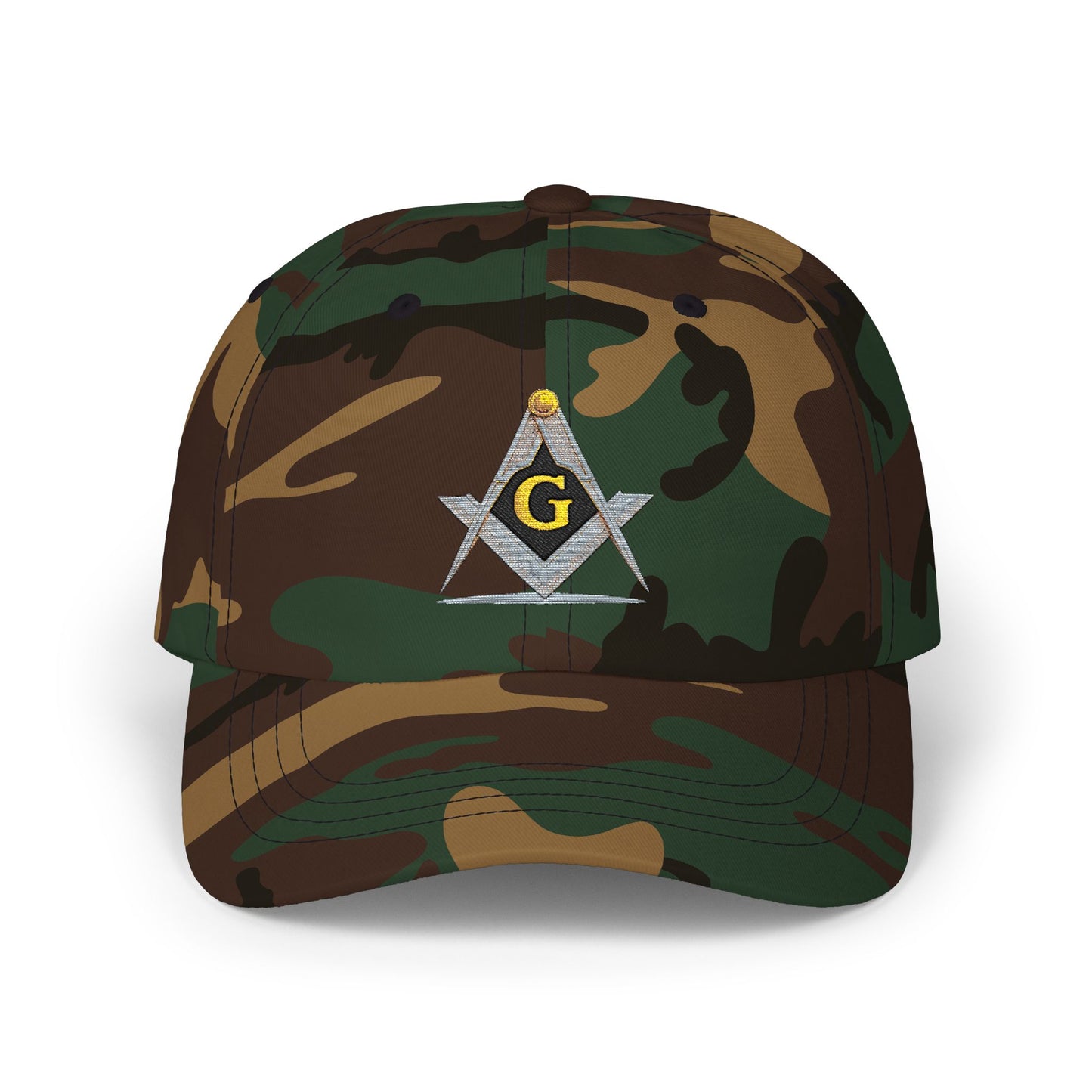 Masonic Square & Compass Dad Cap — Embroidered 'G' Freemason Baseball Hat