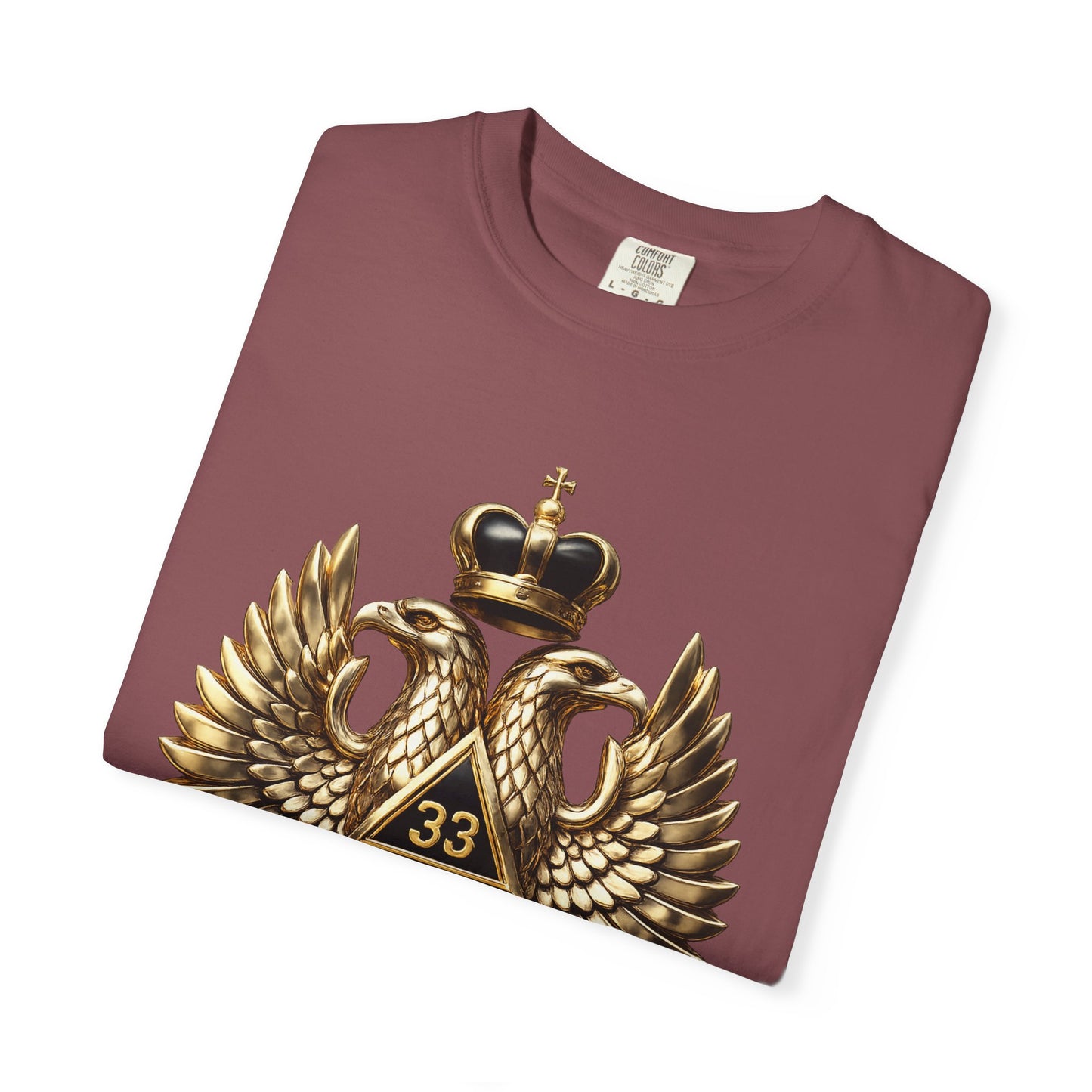 Masonic Double-Headed Eagle T-Shirt — 'Deus Meumque Jus' 33 Crest