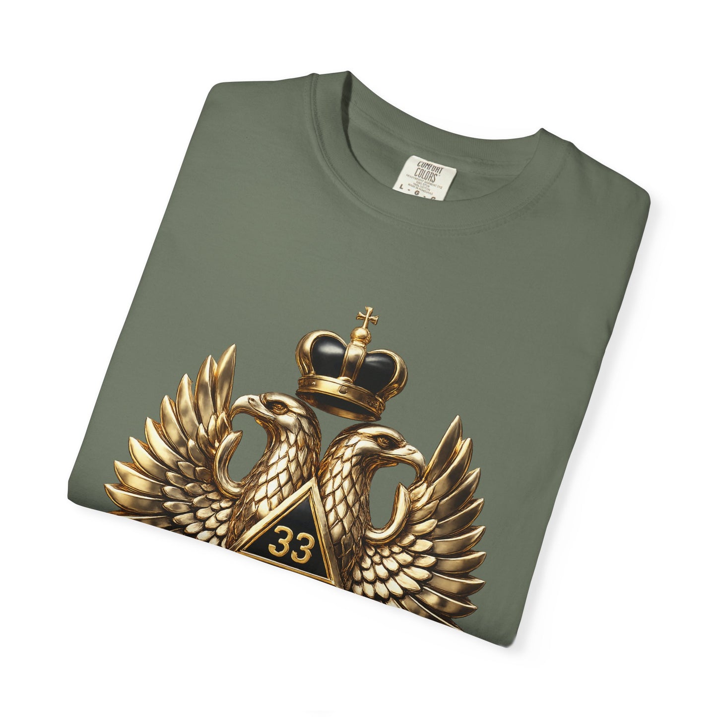 Masonic Double-Headed Eagle T-Shirt — 'Deus Meumque Jus' 33 Crest