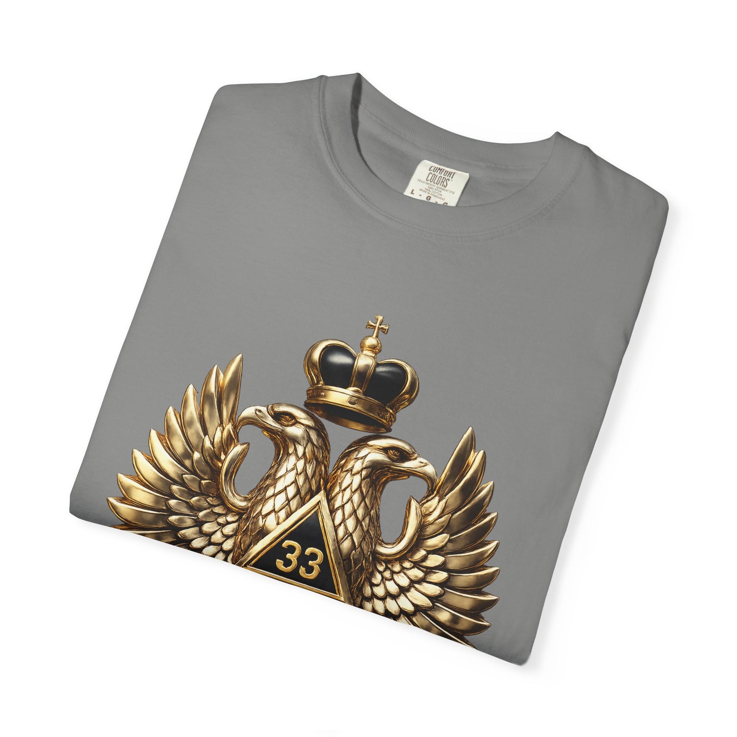 Masonic Double-Headed Eagle T-Shirt — 'Deus Meumque Jus' 33 Crest