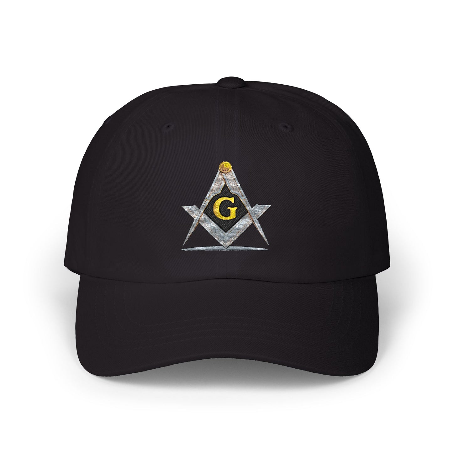 Masonic Square & Compass Dad Cap — Embroidered 'G' Freemason Baseball Hat