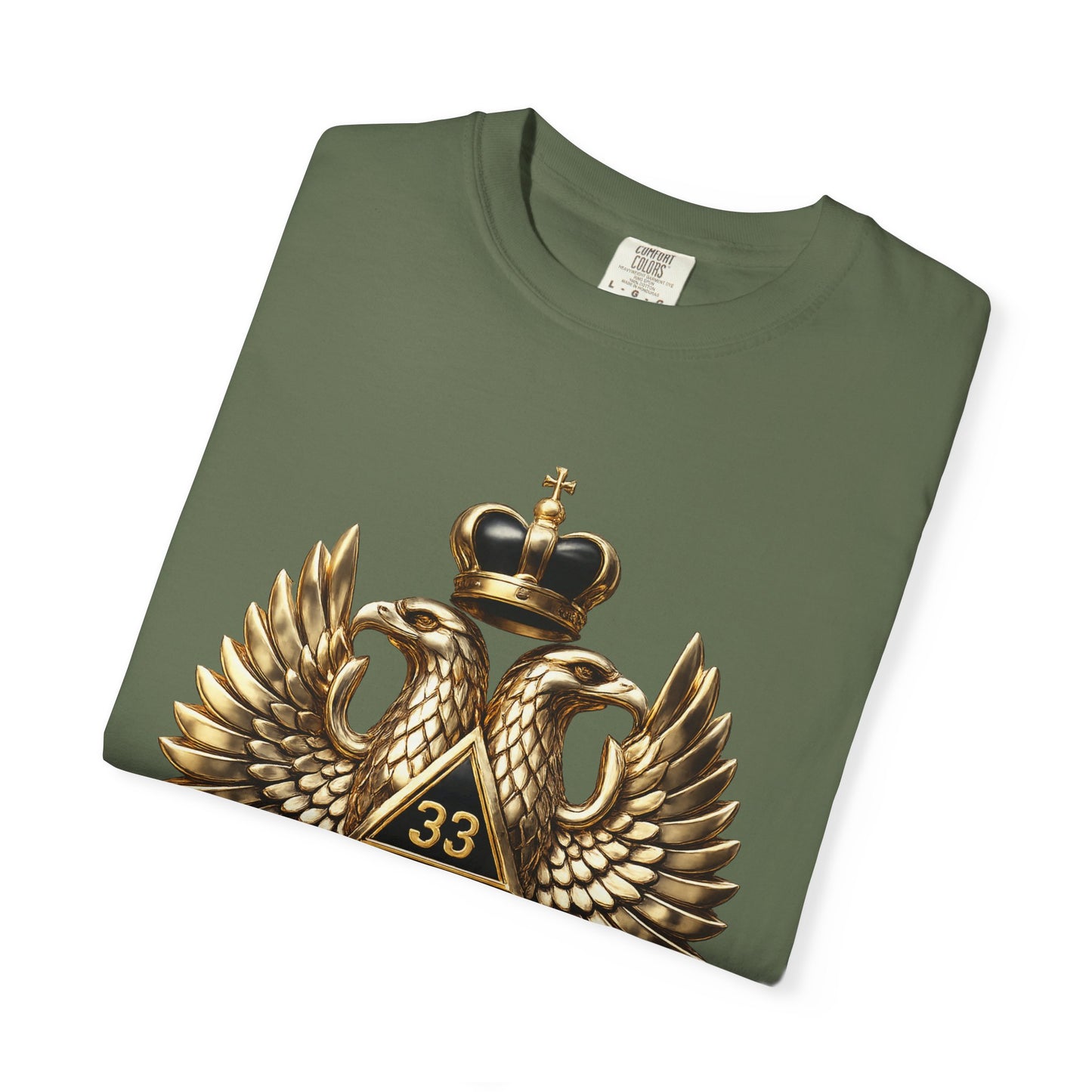 Masonic Double-Headed Eagle T-Shirt — 'Deus Meumque Jus' 33 Crest