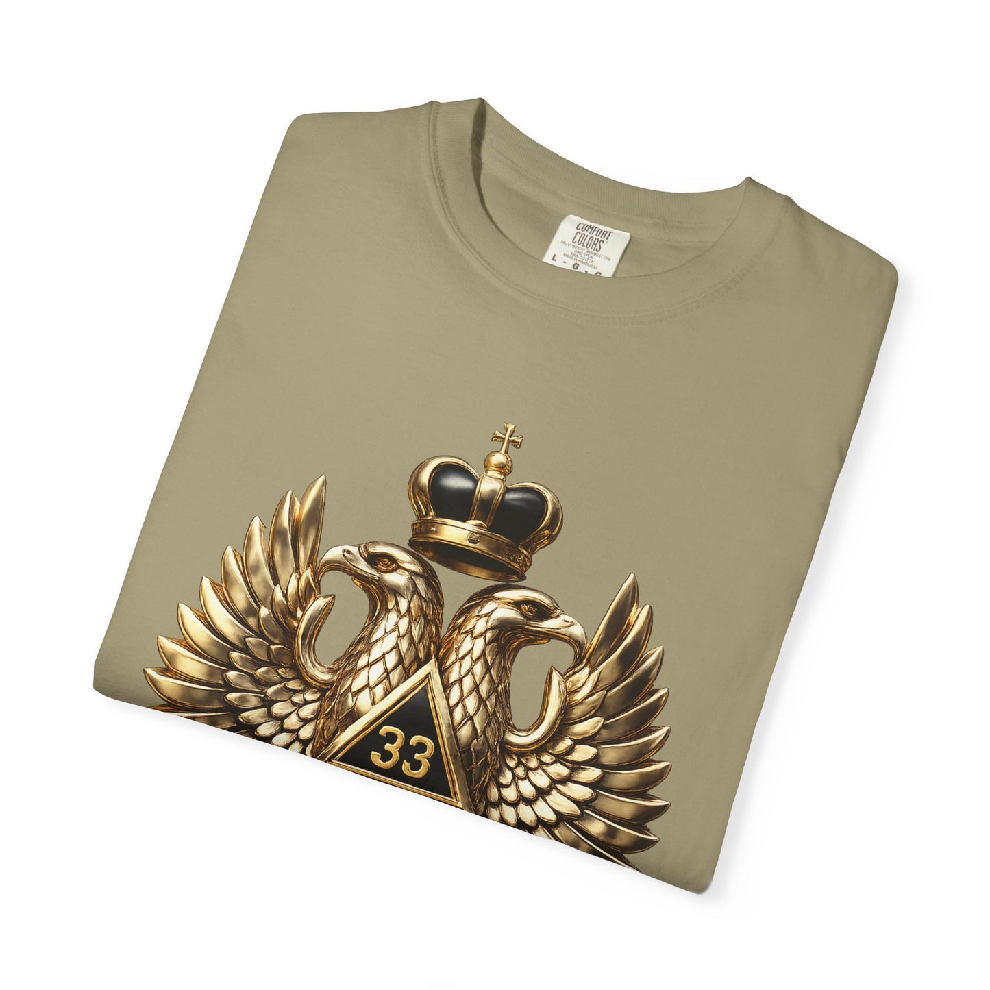 Masonic Double-Headed Eagle T-Shirt — 'Deus Meumque Jus' 33 Crest