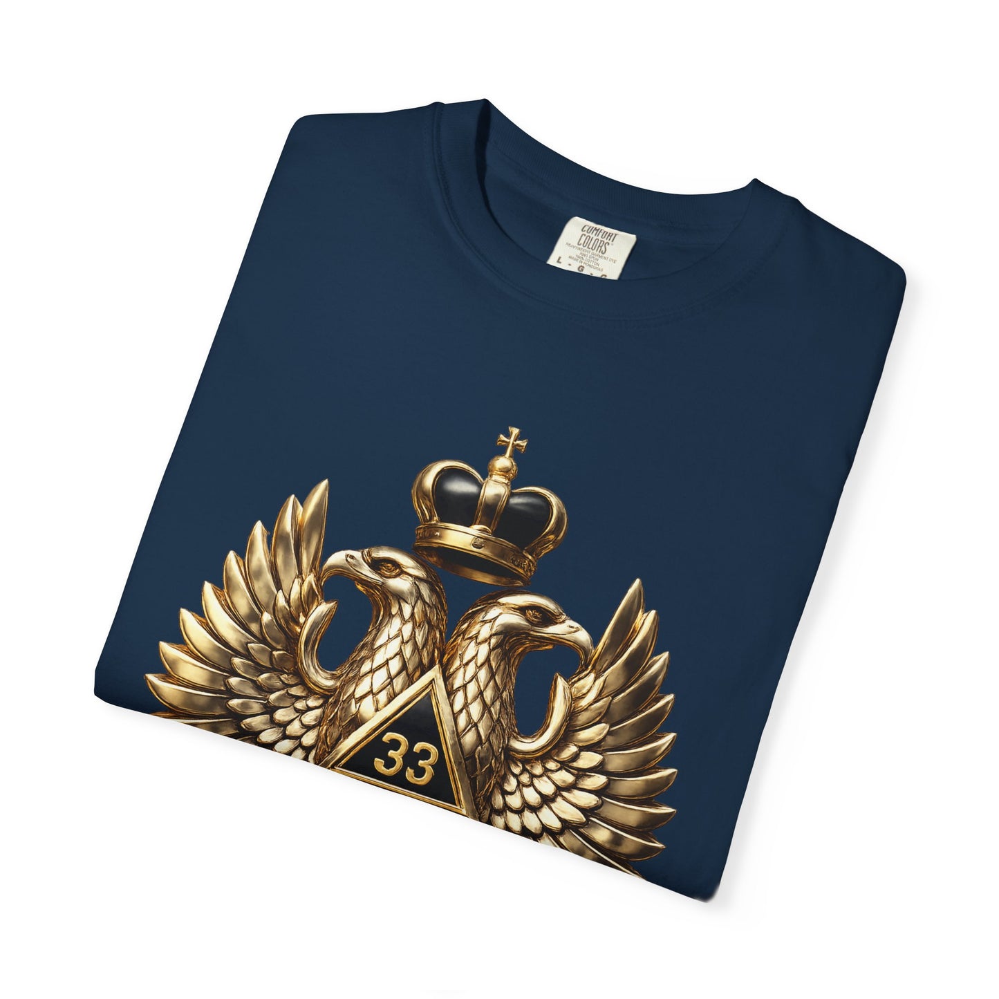 Masonic Double-Headed Eagle T-Shirt — 'Deus Meumque Jus' 33 Crest